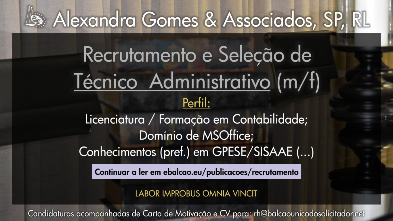 Recrutamento e Sele&ccedil;&atilde;o de T&eacute;cnico Administrativo